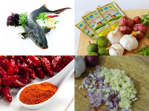 cá tầm nướng ngũ vị